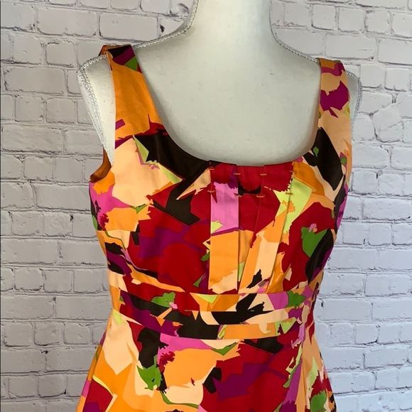 Calvin Klein Orange floral sheath dress - Picture 3 of 6